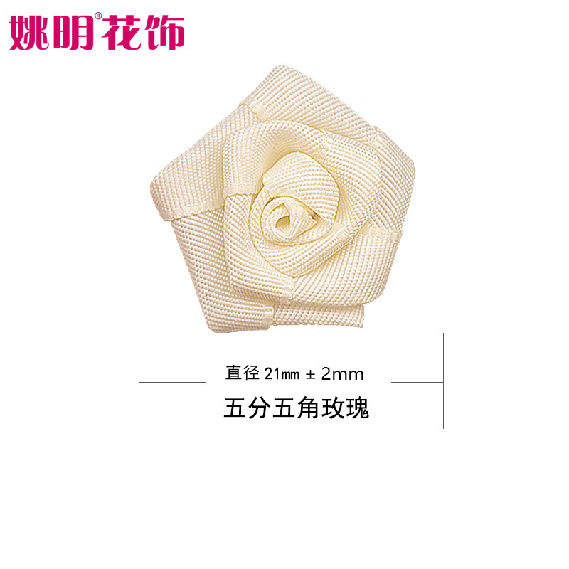 Yao Ming cinta hecha a mano Rosa flor cabeza 2,1 cm ancho té Rosa ropa textil decoración cinta pequeña flor