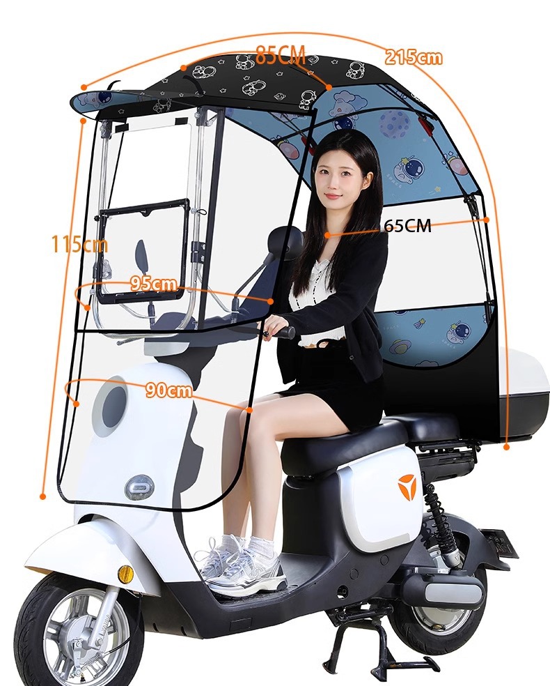 Electric Vehicle Awning New Style Detachable Folding Retractable Awning Battery Vehicle Windshield Sun Protection Rain Protection Umbrella