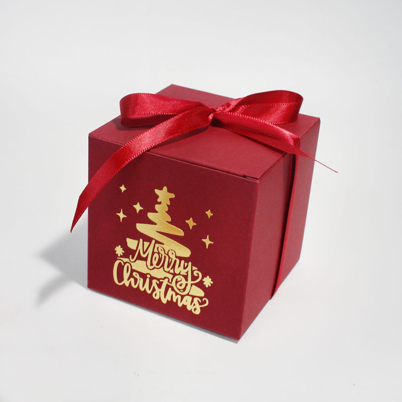クリスマスの箔押しの正方形の箱のアイデアのキャンディーの箱の高級な赤い箔押しのクリスマスツリーのギフトボックスのクロスボーダーの電気商は専用に提供します。|undefined