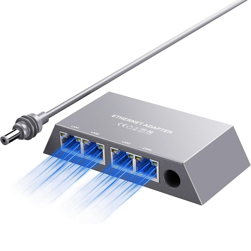跨境新品V3V4以太网千兆四网口适配器RJ45/MINI Ethernet Adapter|undefined