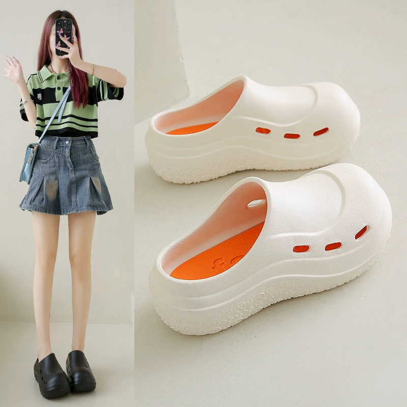 2025 новые летние сандалии женские толстые подошвы, дикие пещерные туфли, удобные мягкие подошвы, случайные полубуксировки CH1605