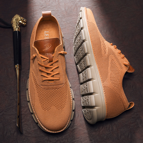Wholesale Cross-border Men's Shoes, Foreign Trade, Flyknit Breathable Mesh Fabric, Breathable Casual Shoes, Large Size Men's Sports Casual Shoes