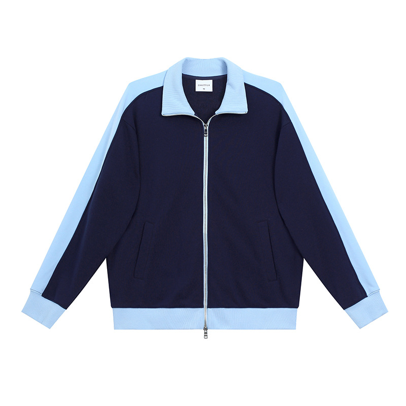 Cardigan de doble cremallera camiseta cultural de otoño y invierno camiseta publicitaria ropa de clase ropa de trabajo de grupo camiseta de cuello vertical logotipo impreso personalizado