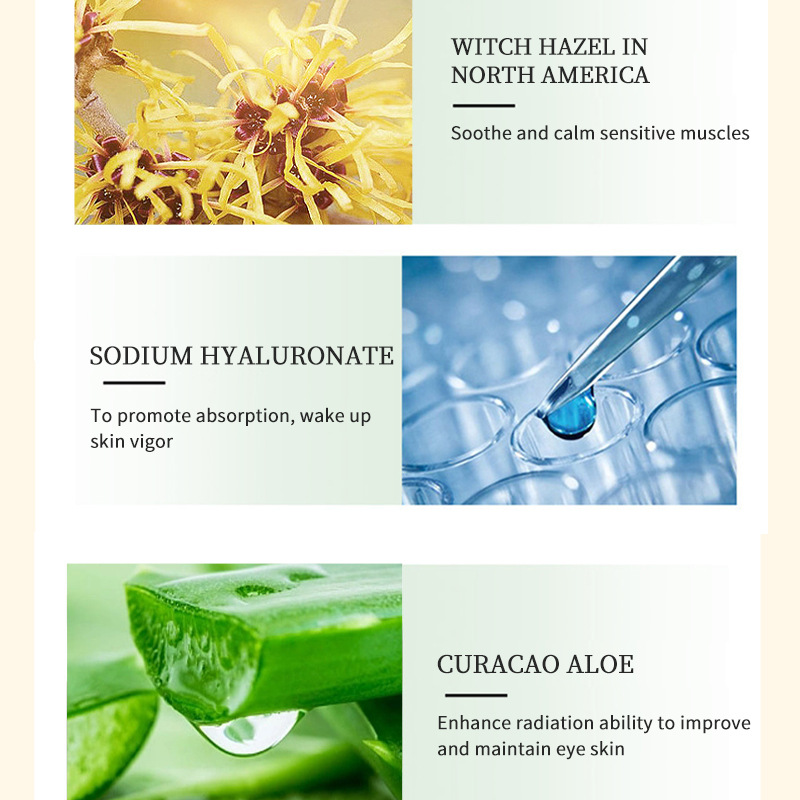 Máscara de ojo de colágeno de cristal exclusivo transfronterizo de oro en stock popular versión en inglés máscara de ojo de oro Comercio exterior al por mayor