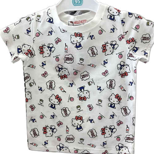 Children's Girls Cotton Short Sleeve T-Shirt 2025 Hello Kitty Girls Summer Cute Middle and Small Children Fashion