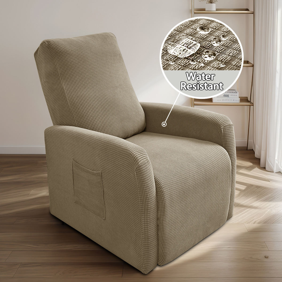 Amazonas impermeable elástico pelusa pequeña cubierta de sofá Chivas granos de maíz de una sola persona cubierta de sillón de descanso tipo split