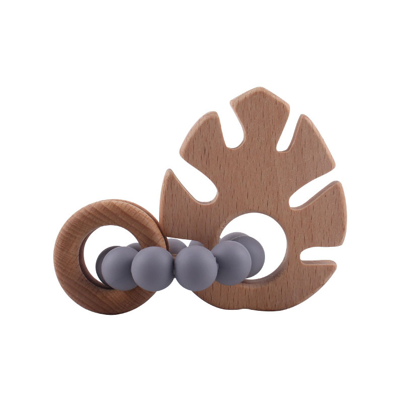 Bebé y bebé suministros niños mordedor pulsera mordedor palo de hoja de haya juguete Amazon Comercio exterior nueva pulsera de silicona