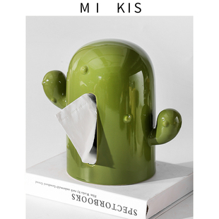 Cactus Creative Entry Luxury Household Napkin High-end Paper Box Sense Advanced Ceramic Box Tissue Box Living Room
