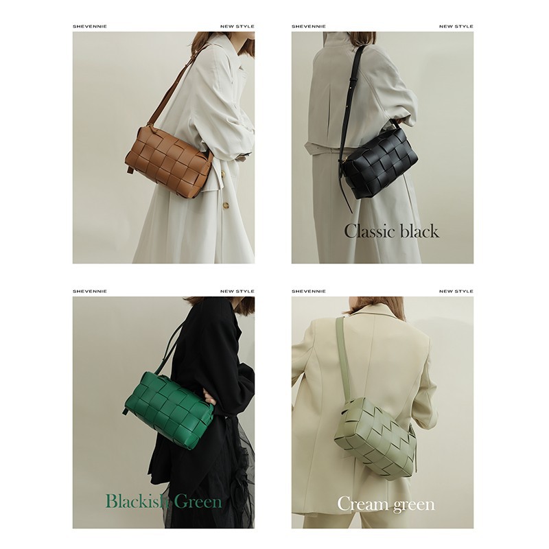Niche Cowhide Shoulder Square Tote Bag Large Capacity Crossbody Bag Casual Women's Fashion Versatile Handbag Retro - Thumbnail 3