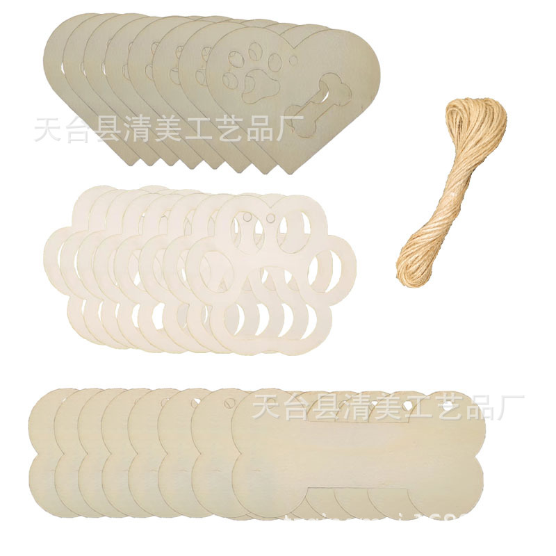 Oso de La Palma impresión huesos 3 DIY creativo madera virutas 33 unidades un paquete con 10 m cuerda cáñamo