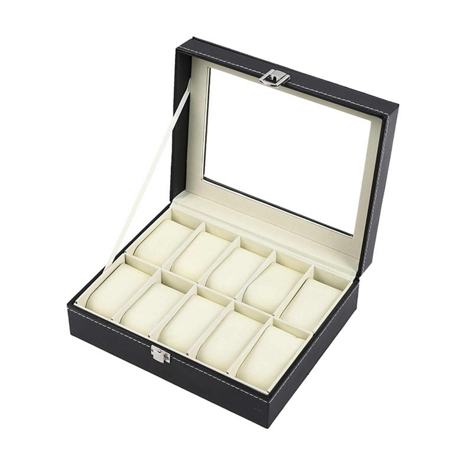 Caja de exhibición universal de cuero PU para relojes, embalaje portátil de alta gama para almacenamiento de múltiples relojes, ideal para dropshipping transfronterizo.