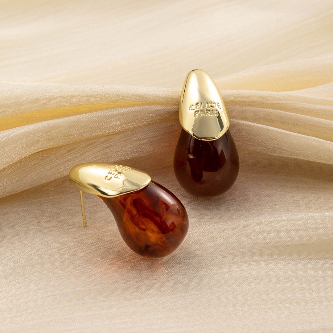 retro small design elegant earrings drop-shaped