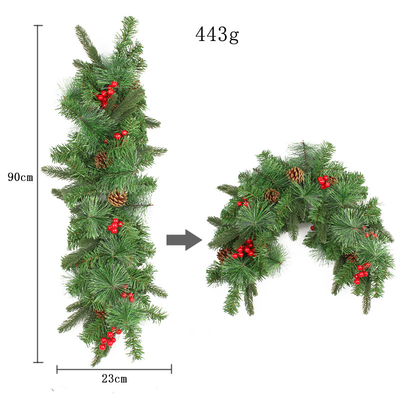 Hong Kong amor Amazon transfronterizo Navidad cono de pino buzón Garland hogar Led luminoso ramas muertas decoraciones de ratán