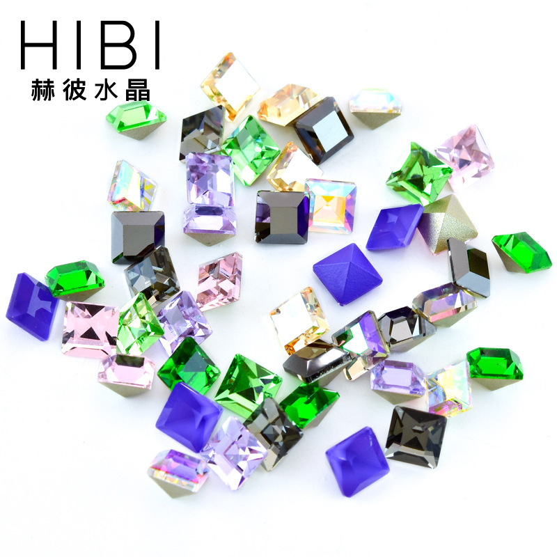 Cross-Border New Jewelry Boutique K9 Special-Shaped Diamond Square Diamond Manicure Nail Tip Crystal Glass Diamond Factory Wholesale