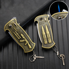 CL508-1 Creative Windproof Lighter Direct Blue Flame Personalized Metal Inflatable Lighter Smoking Accessories Wholesale