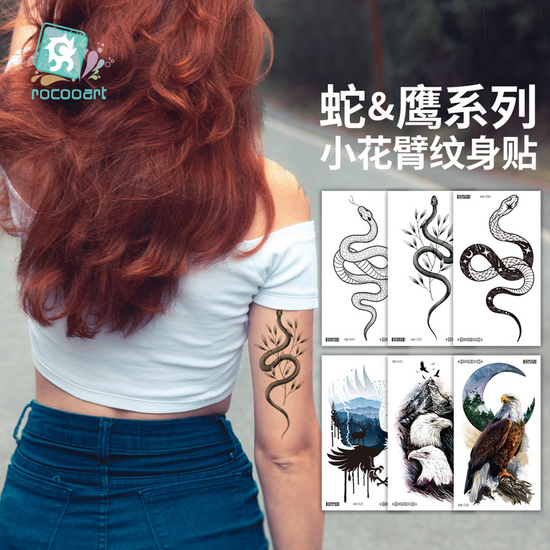 Ruika Dragon Flower Arm Tattoo Sticker Waterproof Snake Tattoo Sticker Animal Eagle Arm Sticker Wholesale Temporary Tattoo