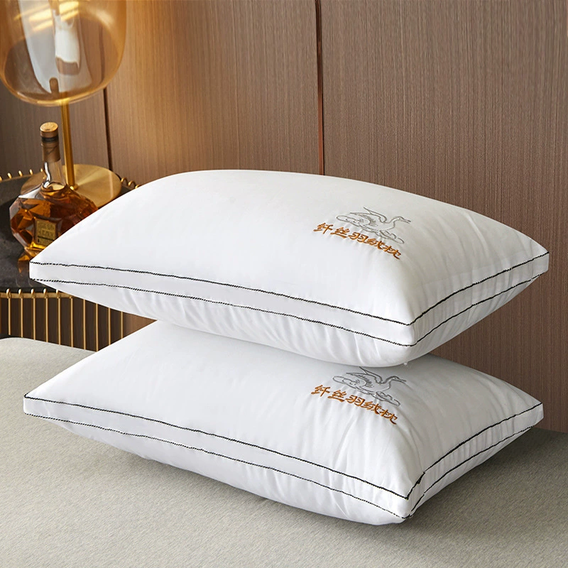 Оптовая продажа наполнителей для подушек из утиного пера, полностью хлопковые высокоэластичные подушки для дома, одиночные подушки для студентов с защитой шейного отдела позвоночника