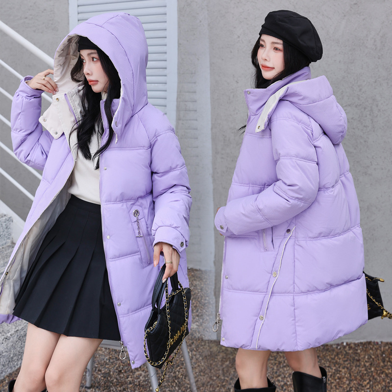 2023 invierno nuevo suelto gran pan chaqueta de pluma de algodón chaqueta de algodón chaqueta de mujer chaqueta de algodón grueso medio largo