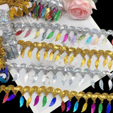 9 метров Этническая блестящая кисточка кружева, костюмы для одежды, производители латинских танцевальных кисточек.