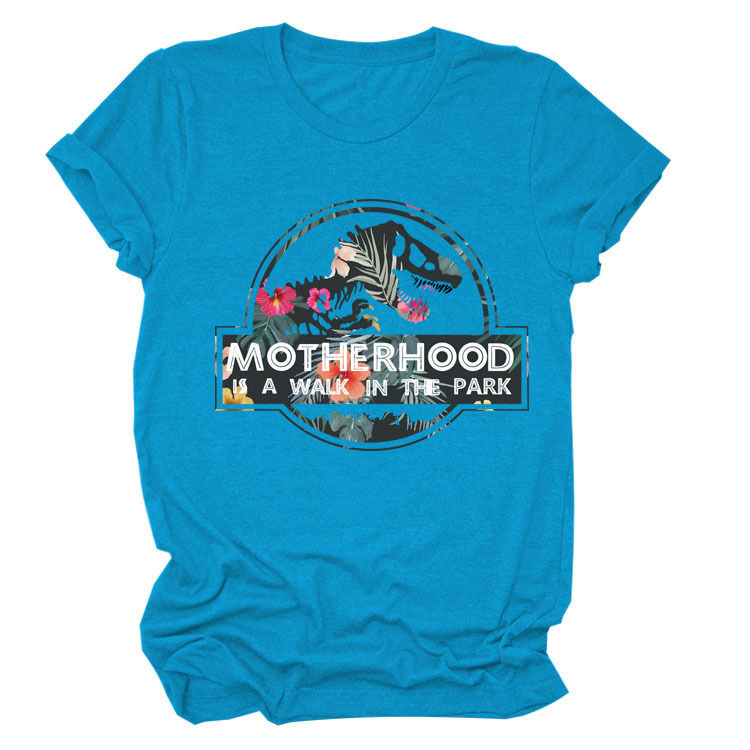 La maternidad es un paseo por el parque Amazon más tamaño cuello redondo Carta europea y americana camisa de manga corta