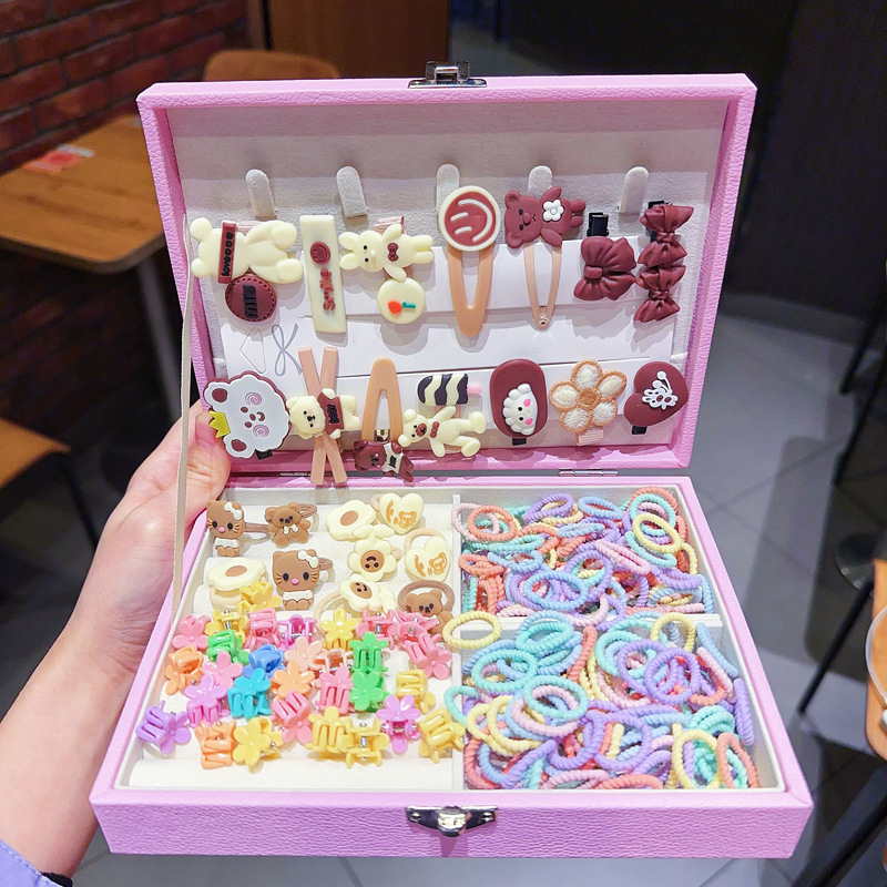 Caja de regalo para niños Jewelry Set linda niña pequeña regalo de cumpleaños princesa cabello cabello cuerda caja de joyería de alta gama