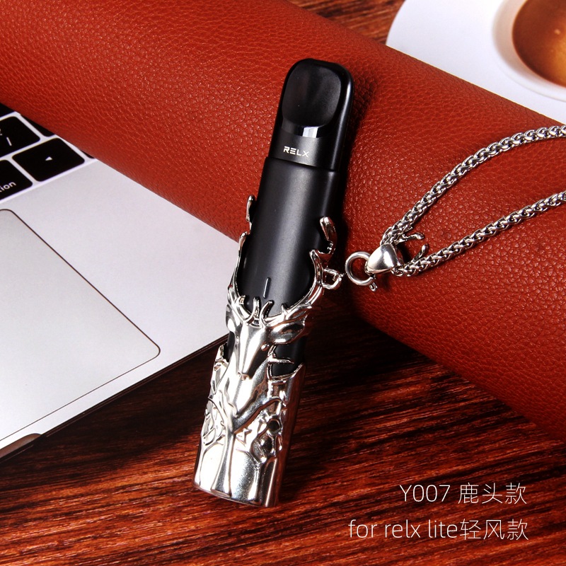 Suitable For RELXRelx IAccessories Lite Light Wind Angel Cigarette Rod Protective Cover Hanging Chain Deer Head Metal Shell Pendant