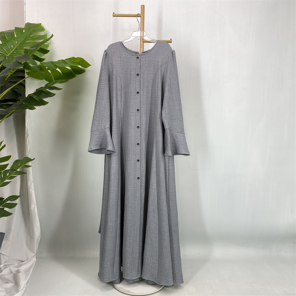 Fashionable Elegant Button Decorated Dress For Women_ecoleips.com