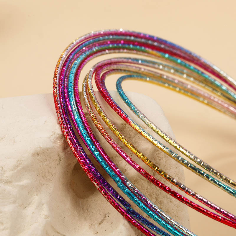 Simple Style Colorful Alloy Plating Bangle 1 Set