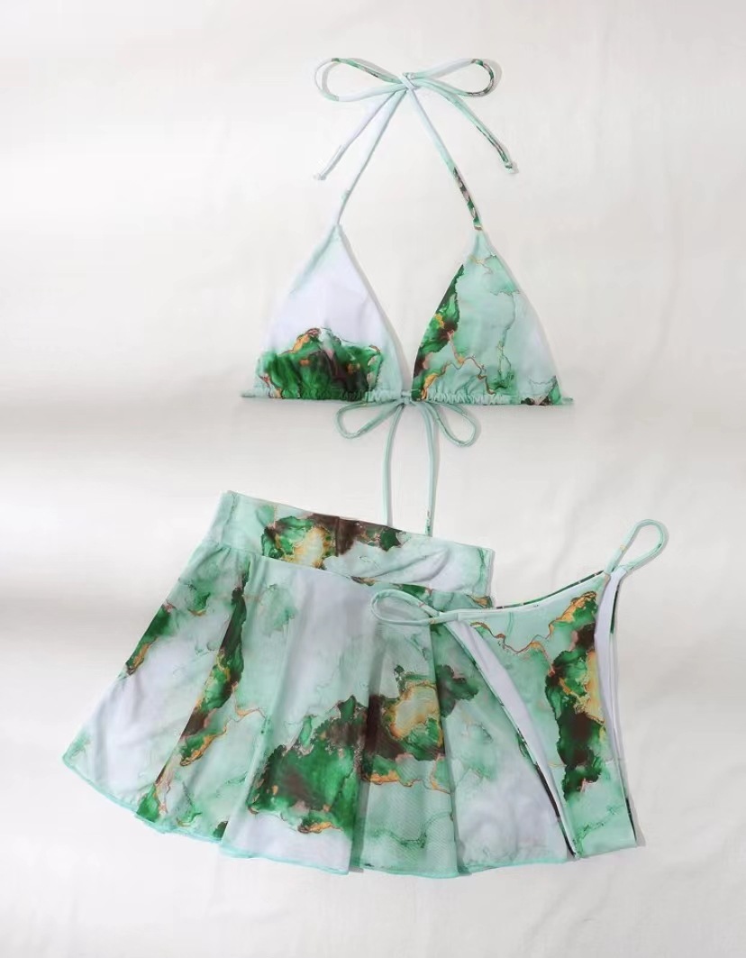 Women's Gender Women's Floral 3 Pieces Set Bikinis Swimwear