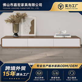 现代简约实木电视柜白色轻奢储物柜客厅家用小户型落地柜收纳柜子