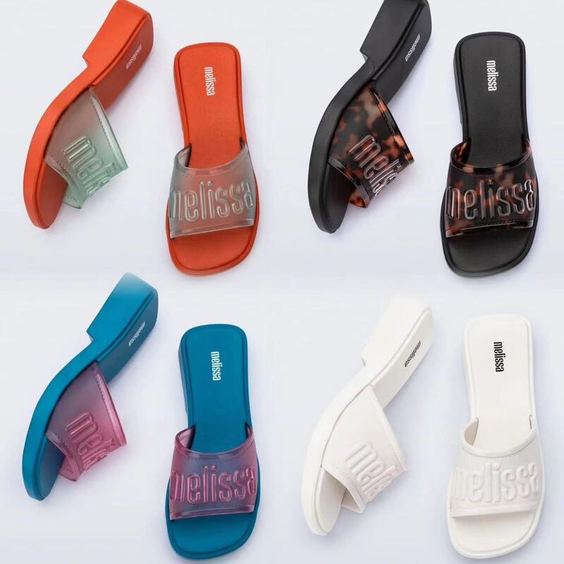 Melissa2026 Melissa's New Summer Women's Slippers, Wide-Soled, Thick-Soled, Mid-Heel, Fashionable Beach Shoes