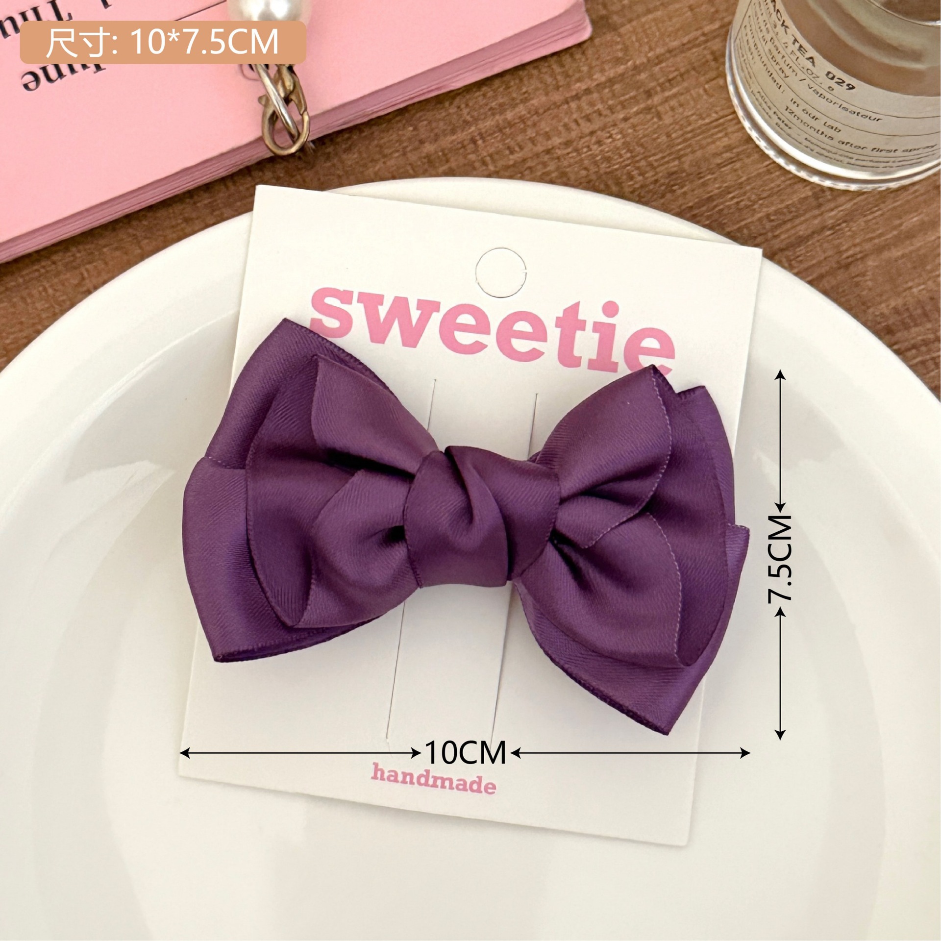 Dulce sensación de la niña arco rojo abrazadera de cabello de cabello de cabello de moda abrazadera de cabello de cola de caballo abrazadera de cabello accesorios