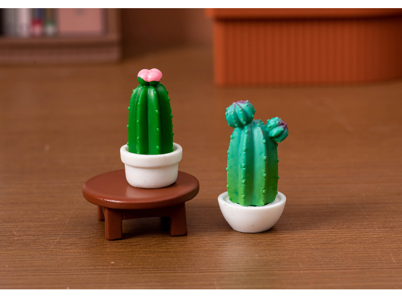 Cactus Pattern Cartoon Style Cactus Plastic Resin Ornaments Artificial Decorations