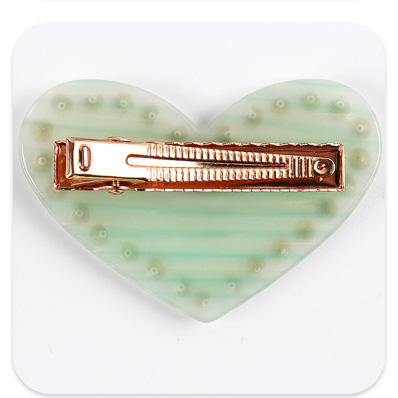 1 Piece Quantity Modern Style Sweet Women's Heart Shape Acetic Acid Sheets Hair Clip
