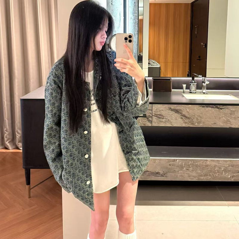Jacquard Washed Denim Jacket for Men and Women, New Autumn Design, Loose Fit, Large Size Casual Jacket Top