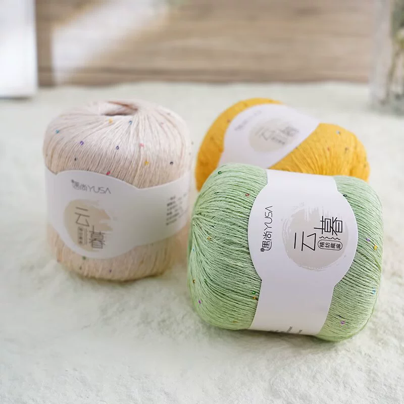 Тибетская пеньковая нить с пайетками, тонкая льняная нить, хлопчатобумажная и льняная кружевная нить, шелковая хлопковая нить для вязания крючком, вырезанная нить для шали.