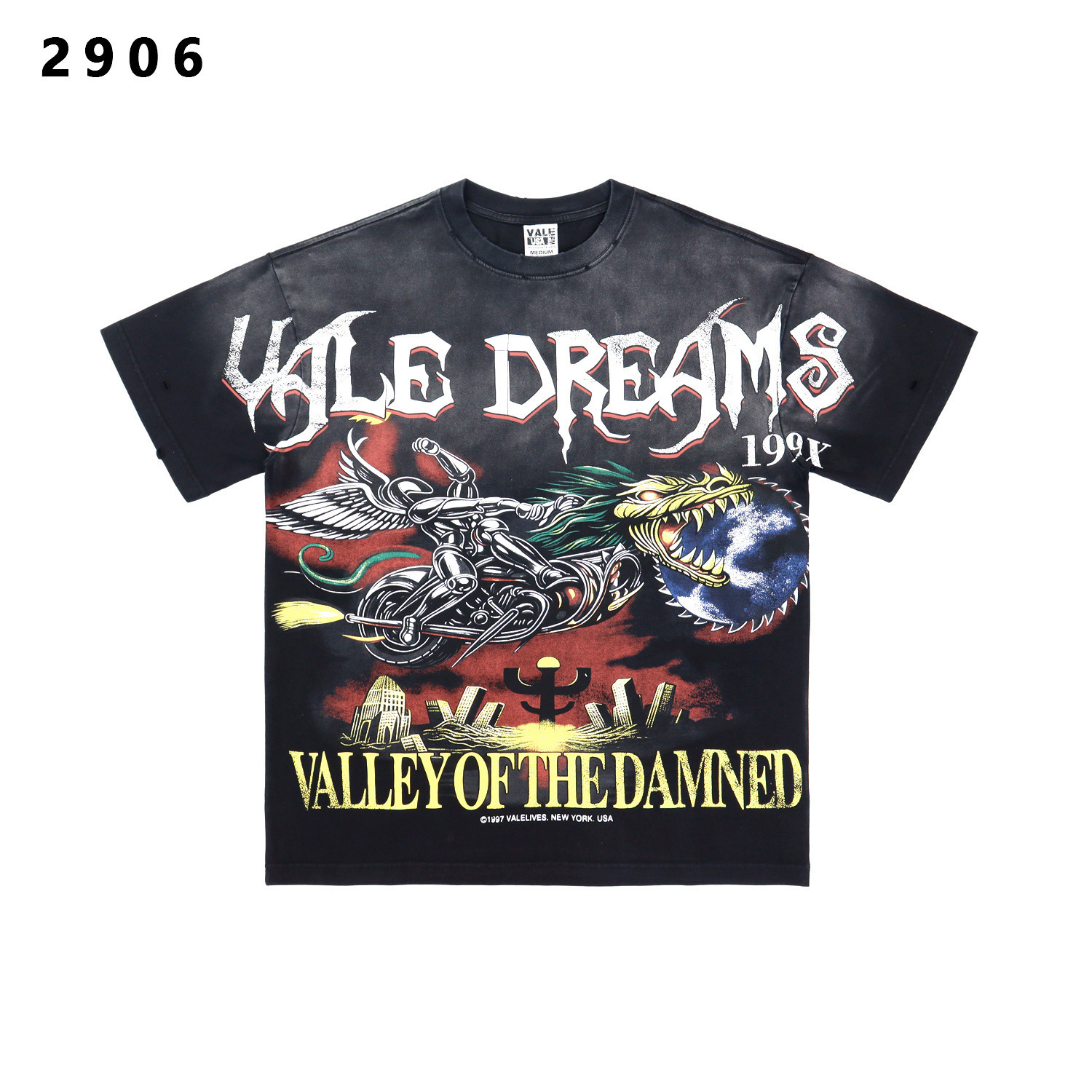 Vale Vale Dreams Valley Of The Damned T-shirt Washed Black