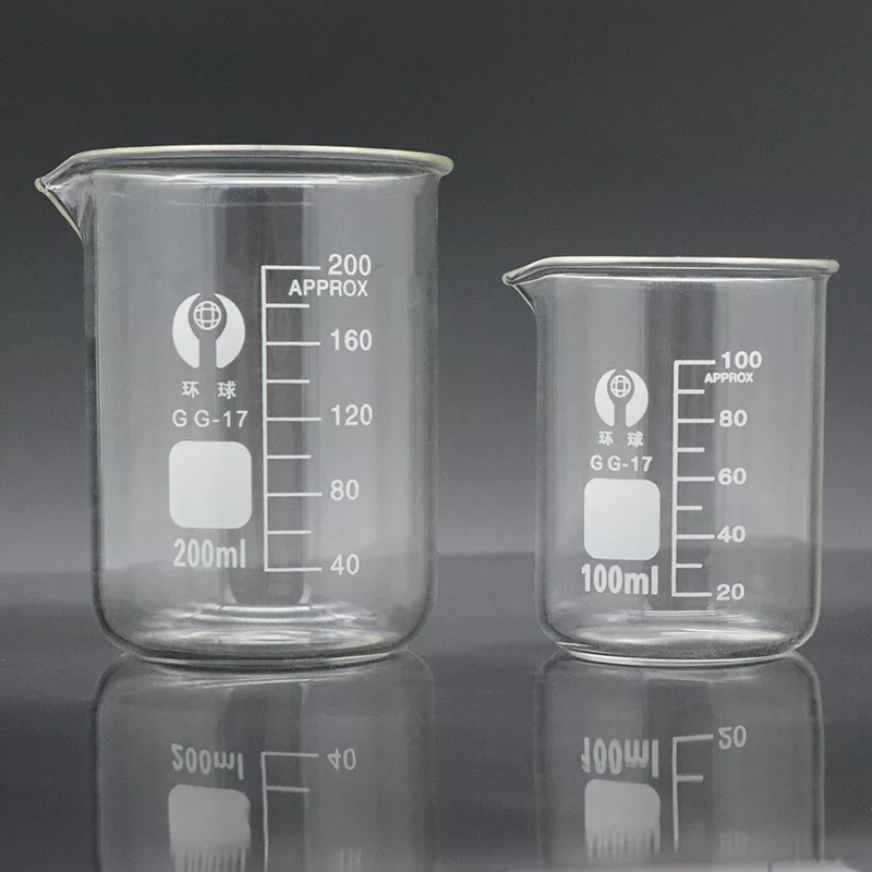 Glass heat-resistant transparent measuring cup scaled