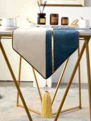 Modern light luxury table flag table decoration cloth long tea table middle flag cloth blue tea table towel simple cover