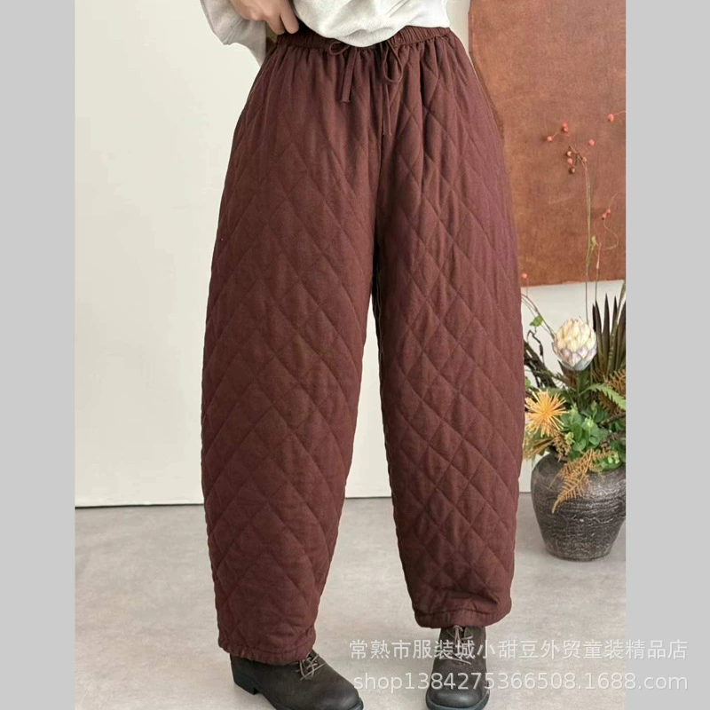 Зимние утепляющие брюки с Quilted, приталенные