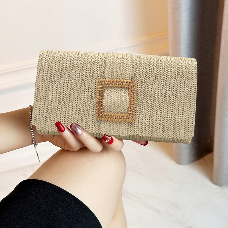 PVC Color Sólido Tejido Cuadrado Bolsos De Noche display picture 1