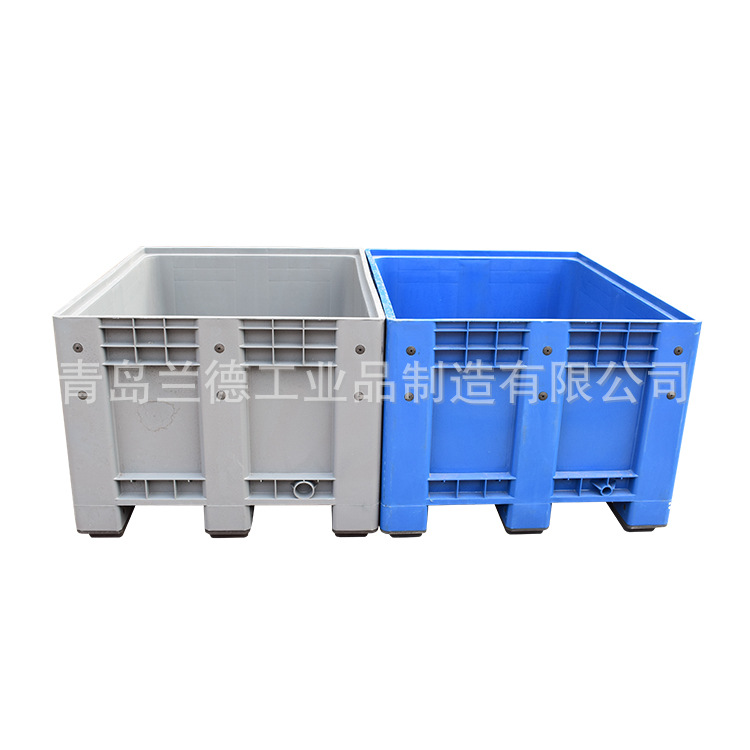 厂家直销卡板箱塑料物流运输叉车塑料箱可带轮带盖叉车运输卡板箱