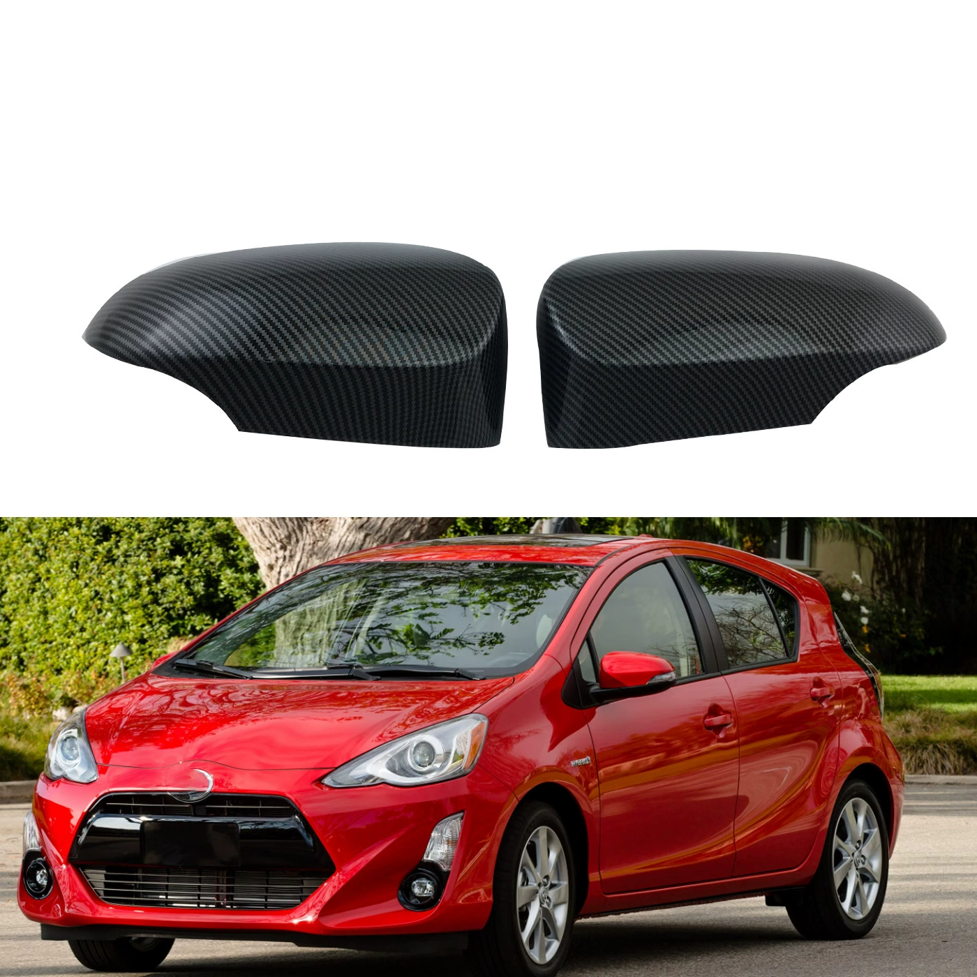 Подходит для Toyota Prius/PRIUSC 15-19, корпус зеркала заднего вида, накладка на зеркало заднего вида из углеродного волокна, AQUA