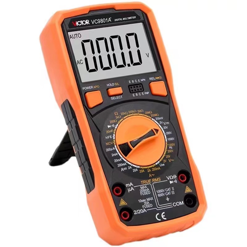 电工万能表高精度多功能全自动防烧数显式电容数字万用表VC9801A+