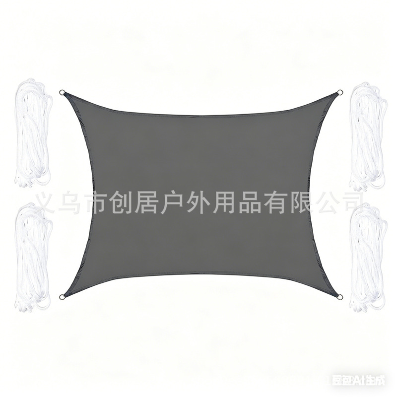 Dark gray sunshade fabric with four-corner triangular Oxford fabric, outdoor canopy for courtyard and garden, sun and rain protection shade sail Dark gray sunshade fabric with four-corner triangular Oxford fabric, outdoor canopy for courtyard and garden, sun and rain protection shade sail