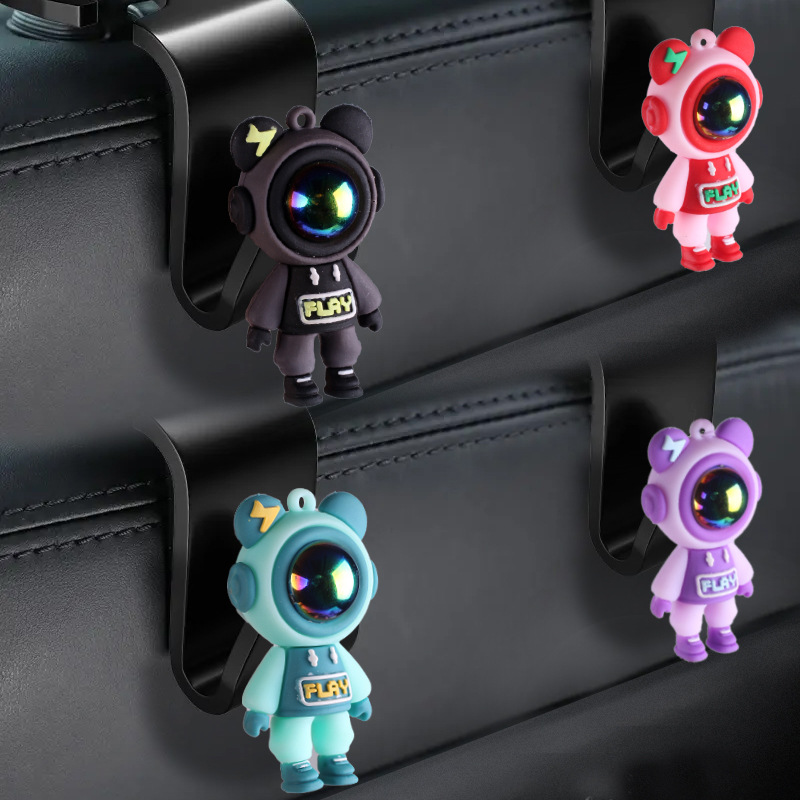 Lightning Bear Gancho para coche, respaldo del asiento, gancho para coche, gancho de almacenamiento trasero multifuncional, almacenamiento en coche lindo