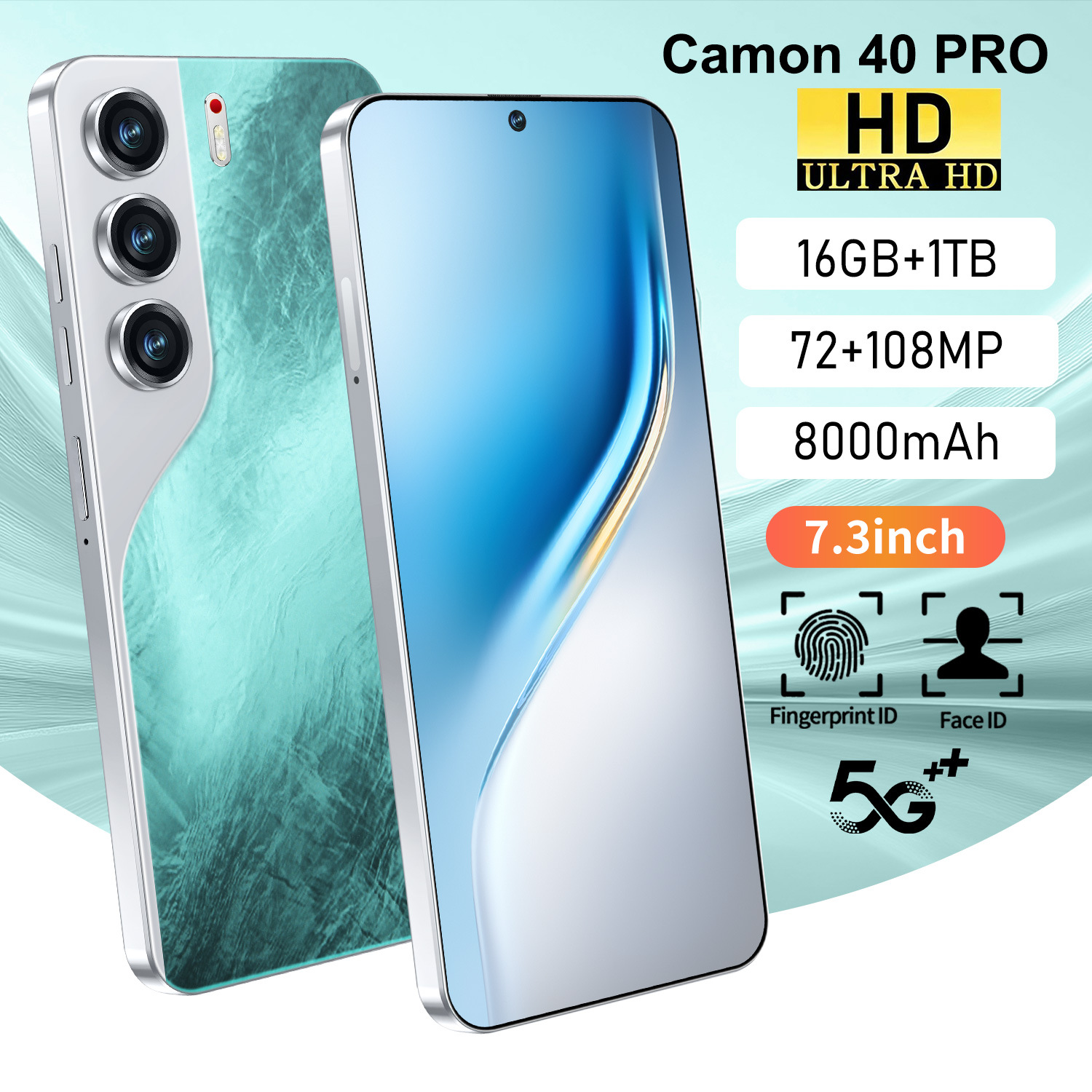 Cross-Border Best-Selling Camon40 Pro Android Smartphone 7.3 Large Screen 16+1t Mobile Phone Source Manufacturer