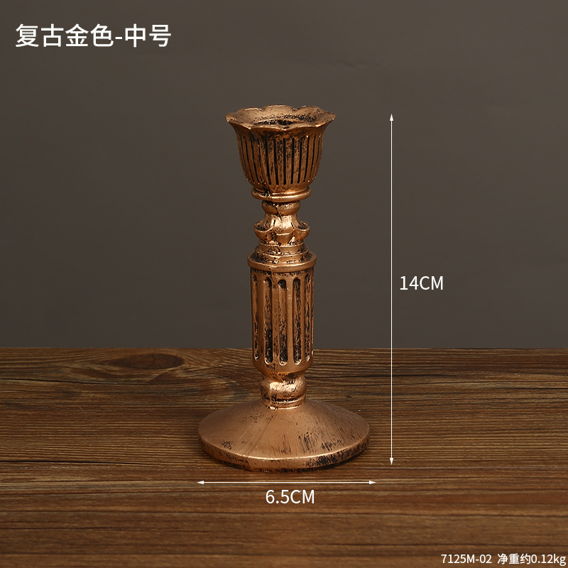 复古欧式铁艺烛台摆件家用餐桌浪漫烛光晚餐道具三头法式蜡烛台座|undefined