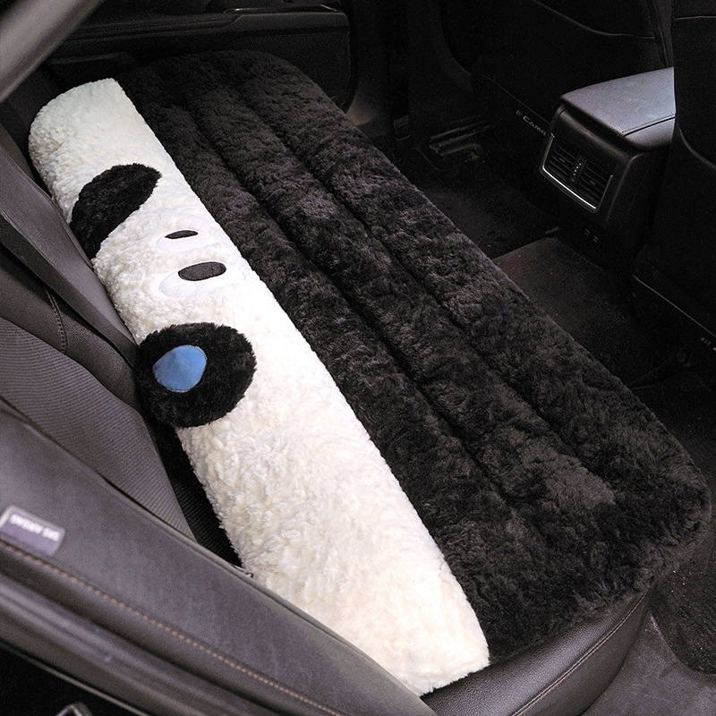 Cojín del automóvil otoño y invierno de peluche, cojín de asiento de tres personas, cojín de asiento caliente, cojín de trasero grueso para automóviles universales