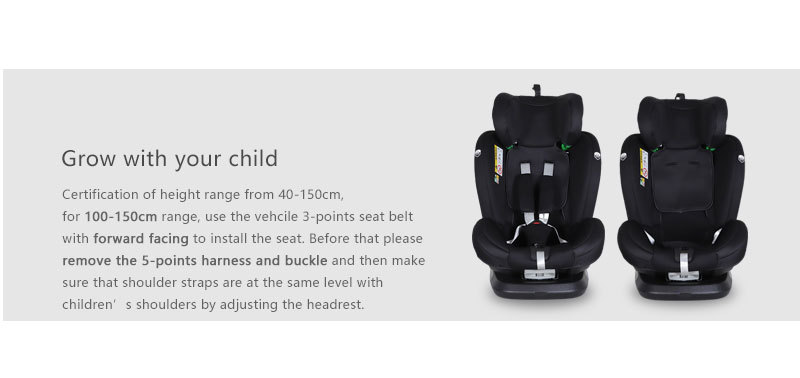 Universal portable infant car safety seat, 360-degree baby booster seat, EU certified
